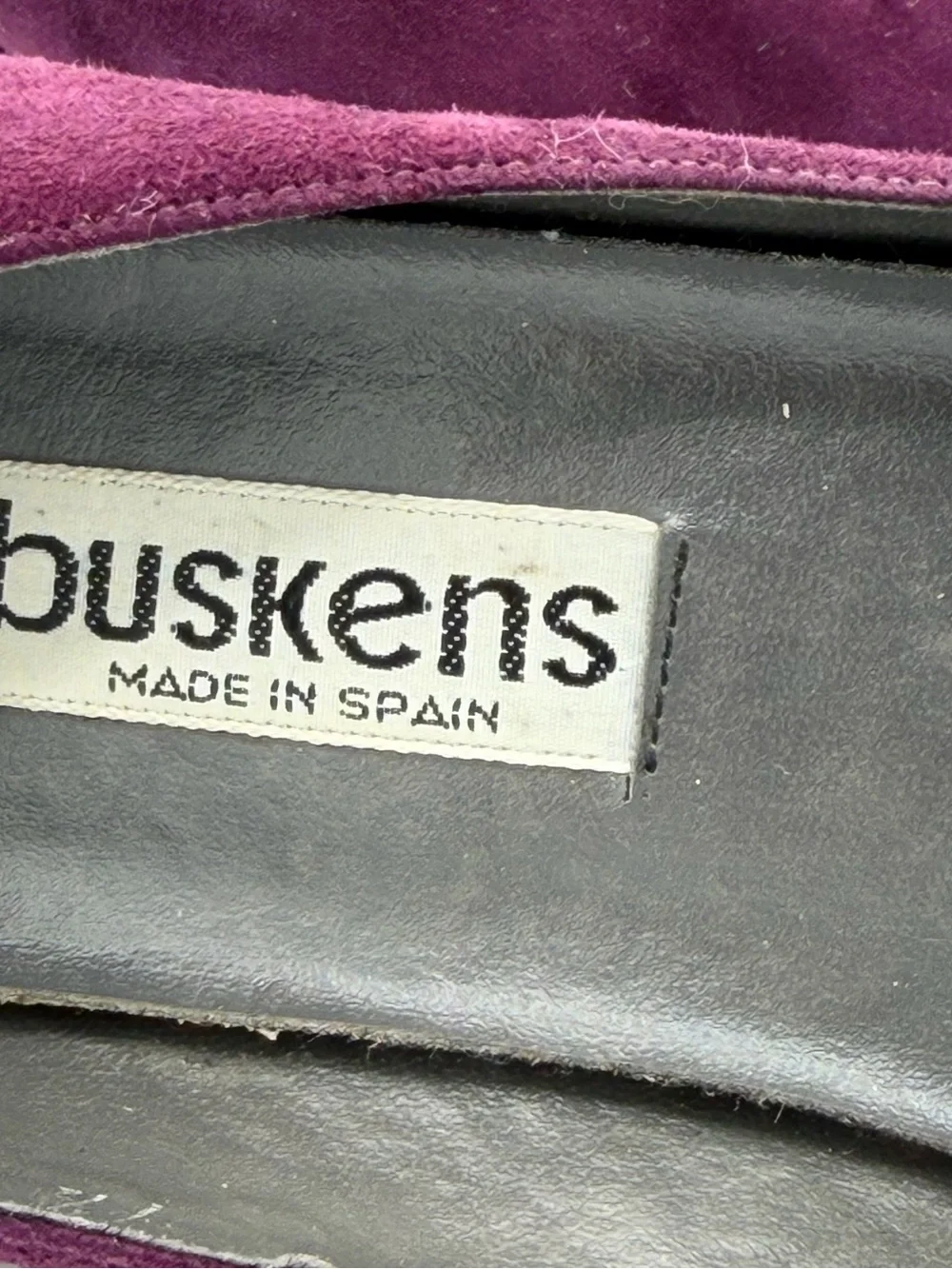 Vintage Buskens Purple Suede Pointed Toe Heels Pumps Made in Spain Size 7.5